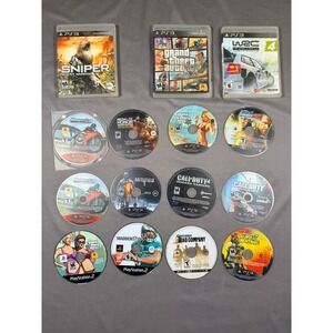 Sony PlayStation PS3 PS2 Lot 15 Games GTA V Call of Duty Red Dead Bundle Action
